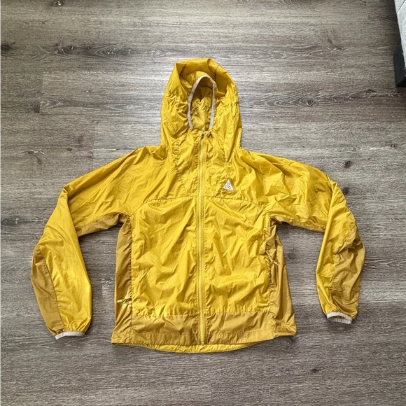 Nike Jackets & Blazers - Nike ACG Yellow Hooded Jacket with White Logo